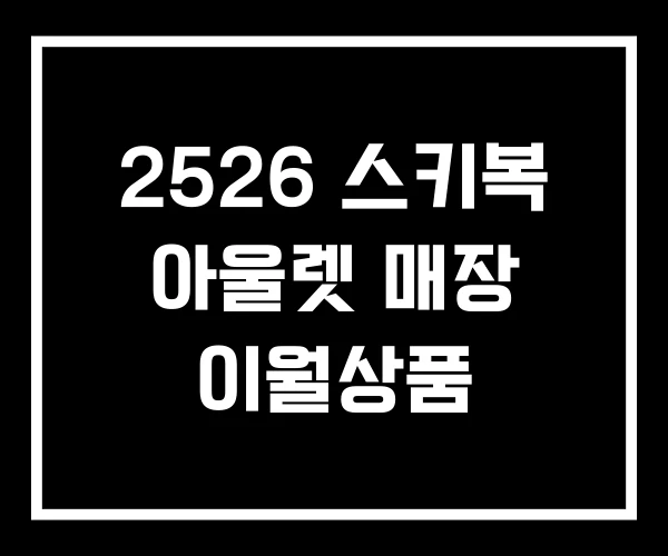 2526 스키복 아울렛 매장 이월상품