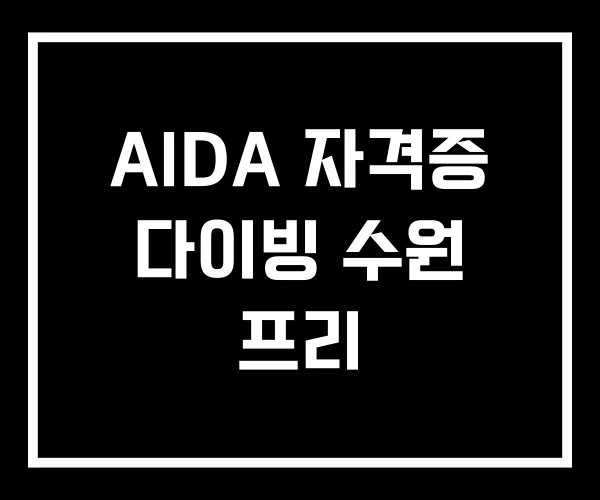 AIDA 자격증 다이빙 수원 프리