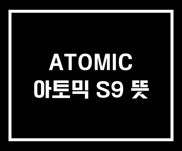 ATOMIC 아토믹 S9 뜻