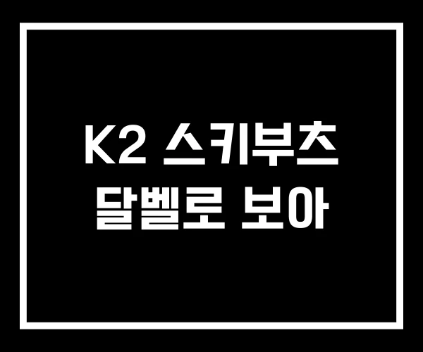 K2 스키부츠 달벨로 보아