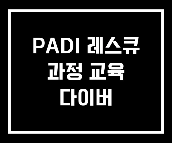 PADI 레스큐 과정 교육 다이버 PADI 레스큐 과정 교육 다이버