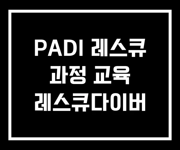 PADI 레스큐 과정 교육 레스큐다이버