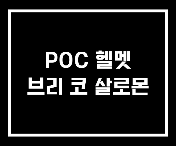 POC 헬멧 브리 코 살로몬