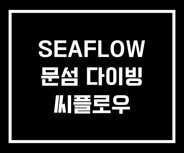 SEAFLOW 문섬 다이빙 씨플로우