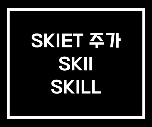SKIET 주가 SKII SKILL SKIET 주가 SKII SKILL