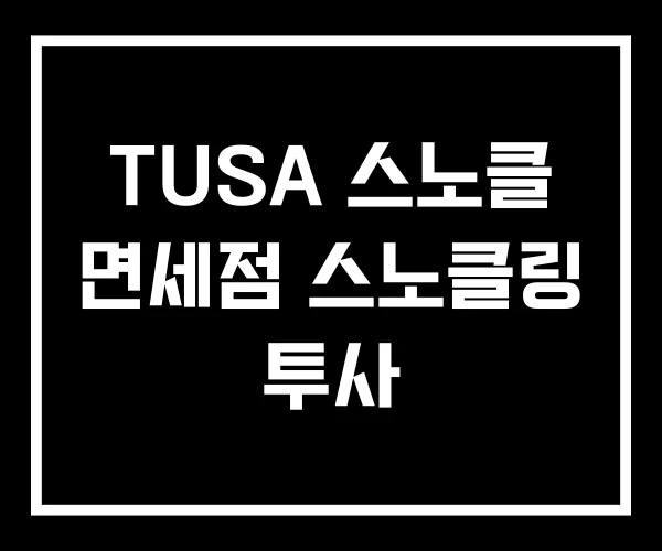 TUSA 스노클 면세점 스노클링 투사