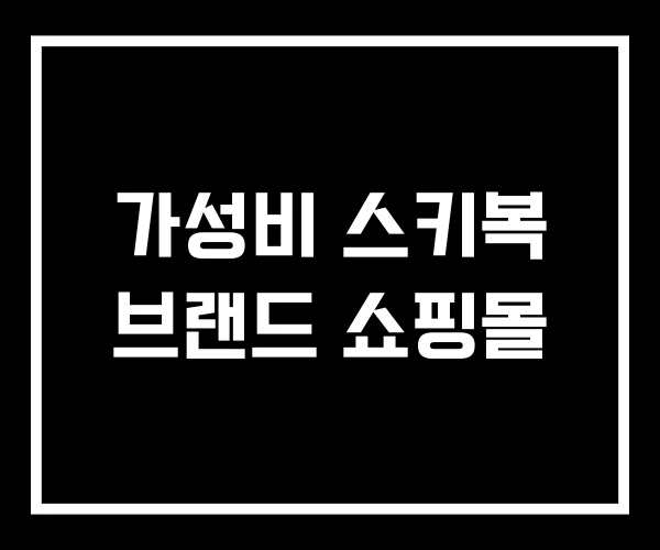가성비 스키복 브랜드 쇼핑몰