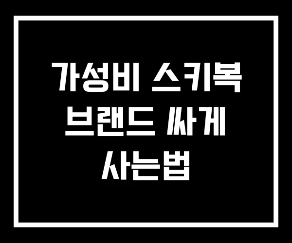 가성비 스키복 브랜드 싸게 사는법 가성비 스키복 브랜드 싸게 사는법