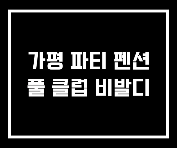 가평 파티 펜션 풀 클럽 비발디