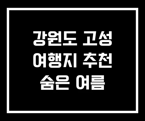 강원도 고성 여행지 추천 숨은 여름