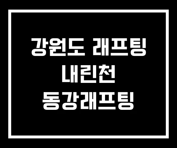 강원도 래프팅 내린천 동강래프팅