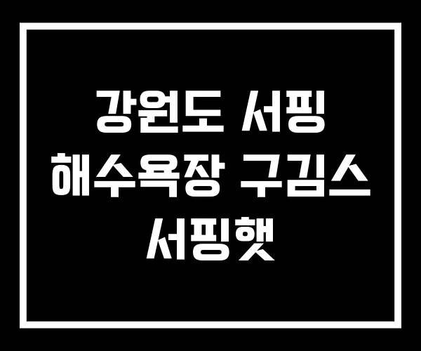 강원도 서핑 해수욕장 구김스 서핑햇