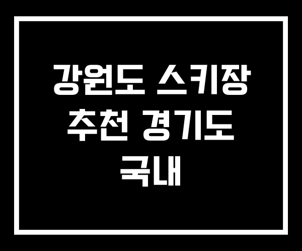 강원도 스키장 추천 경기도 국내