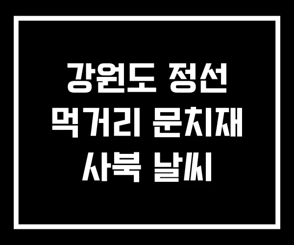 강원도 정선 먹거리 문치재 사북 날씨