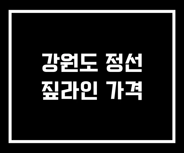 강원도 정선 짚라인 가격