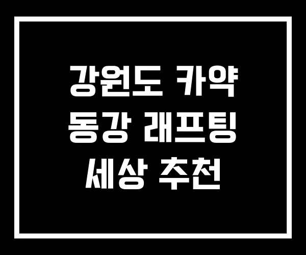 강원도 카약 동강 래프팅 세상 추천 강원도 카약 동강 래프팅 세상 추천