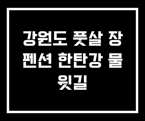 강원도 풋살 장 펜션 한탄강 물 윗길