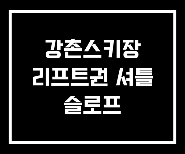강촌스키장 리프트권 셔틀 슬로프 강촌스키장 리프트권 셔틀 슬로프