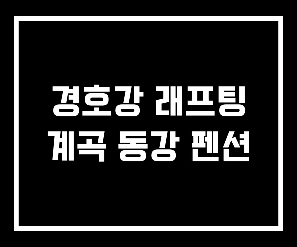 경호강 래프팅 계곡 동강 펜션