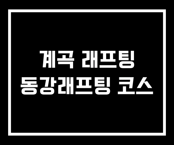 계곡 래프팅 동강래프팅 코스