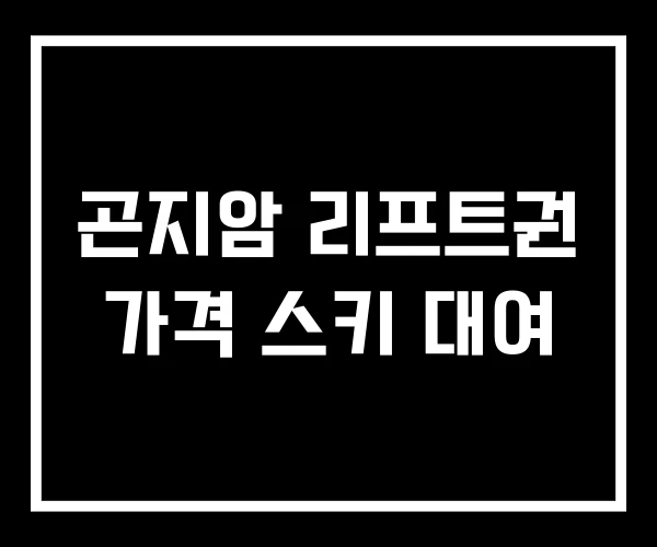 곤지암 리프트권 가격 스키 대여
