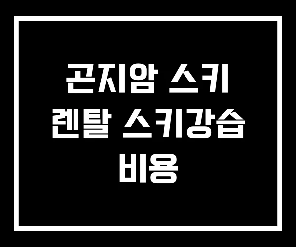 곤지암 스키 렌탈 스키강습 비용 곤지암 스키 렌탈 스키강습 비용