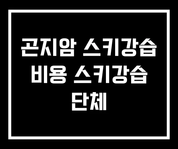 곤지암 스키강습 비용 스키강습 단체