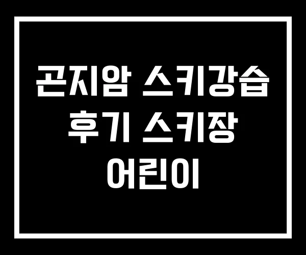 곤지암 스키강습 후기 스키장 어린이