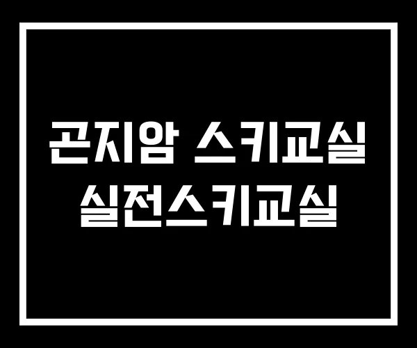 곤지암 스키교실 실전스키교실