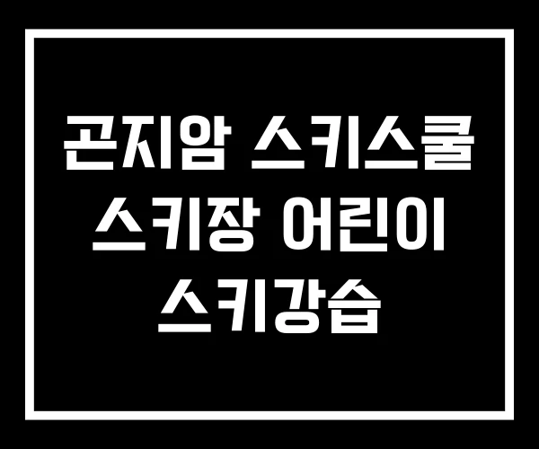 곤지암 스키스쿨 스키장 어린이 스키강습