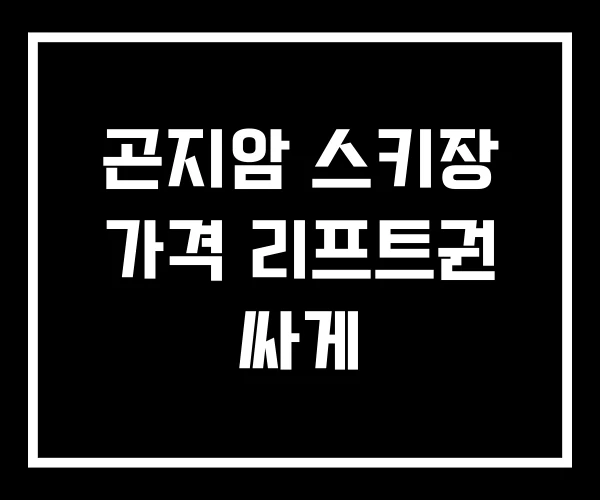 곤지암 스키장 가격 리프트권 싸게