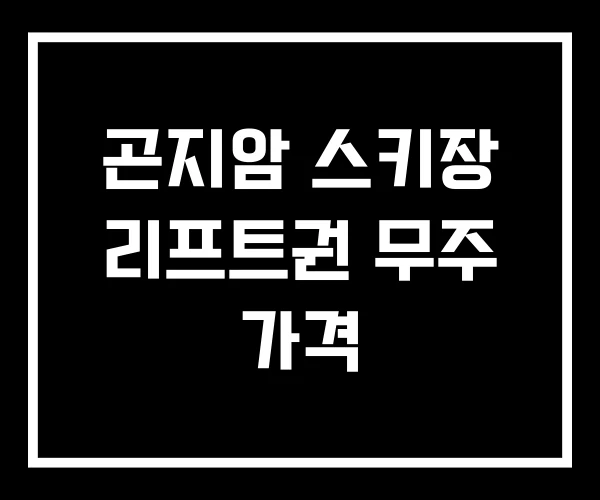 곤지암 스키장 리프트권 무주 가격 곤지암 스키장 리프트권 무주 가격