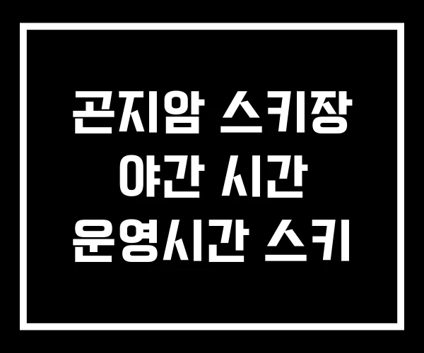 곤지암 스키장 야간 시간 운영시간 스키 곤지암 스키장 야간 시간 운영시간 스키