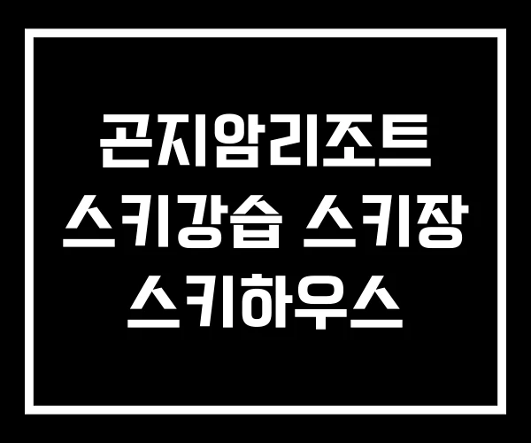 곤지암리조트 스키강습 스키장 스키하우스