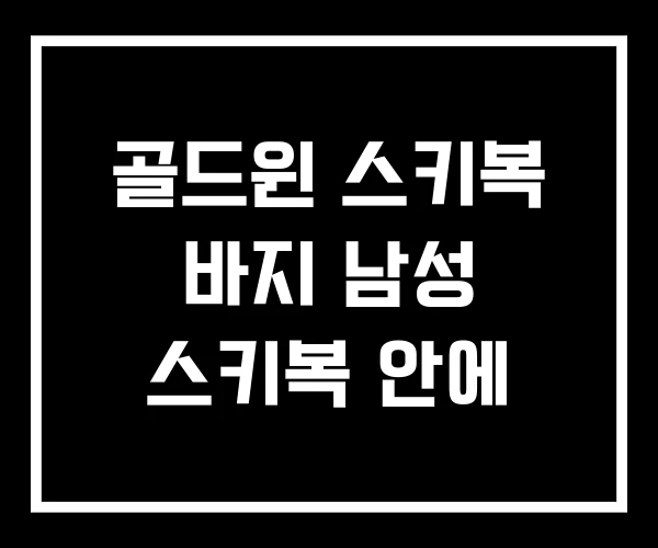 골드윈 스키복 바지 남성 스키복 안에