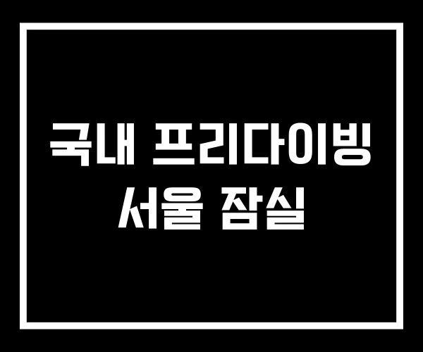 국내 프리다이빙 서울 잠실