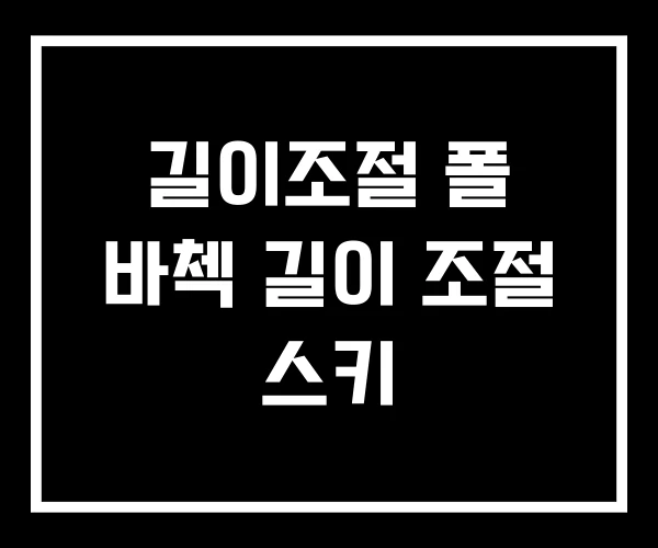 길이조절 폴 바첵 길이 조절 스키