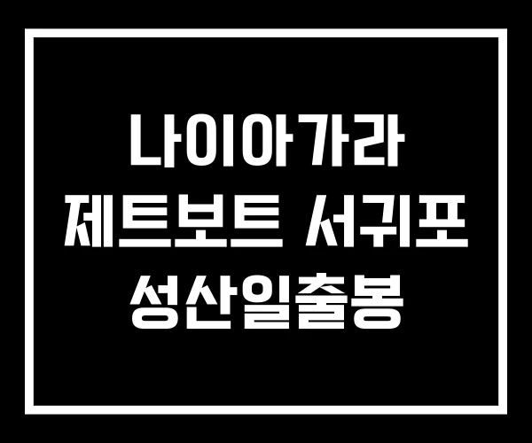 나이아가라 제트보트 서귀포 성산일출봉