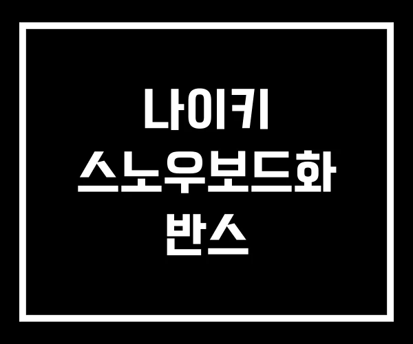 나이키 스노우보드화 반스