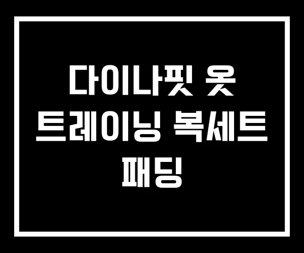 다이나핏 옷 트레이닝 복세트 패딩