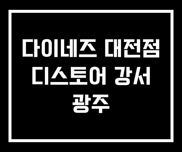 다이네즈 대전점 디스토어 강서 광주
