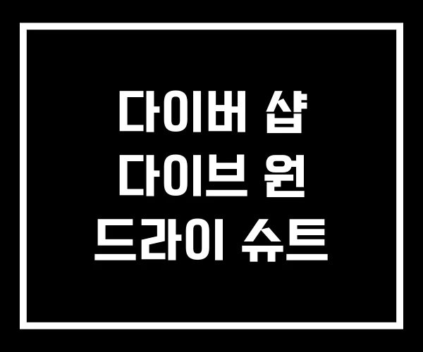 다이버 샵 다이브 원 드라이 슈트