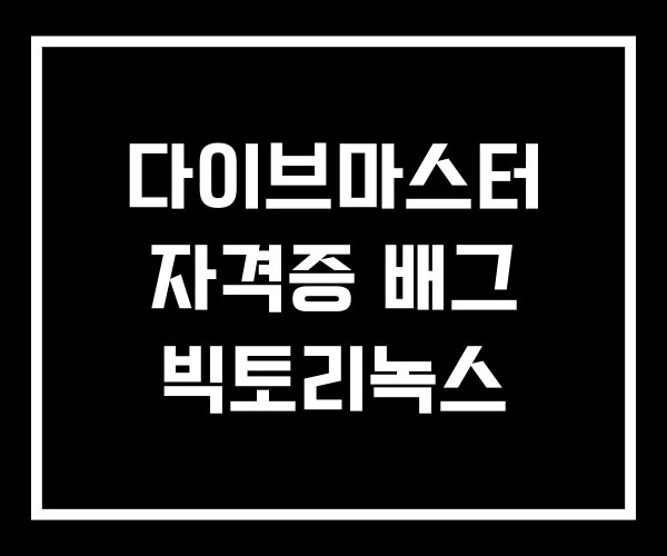 다이브마스터 자격증 배그 빅토리녹스