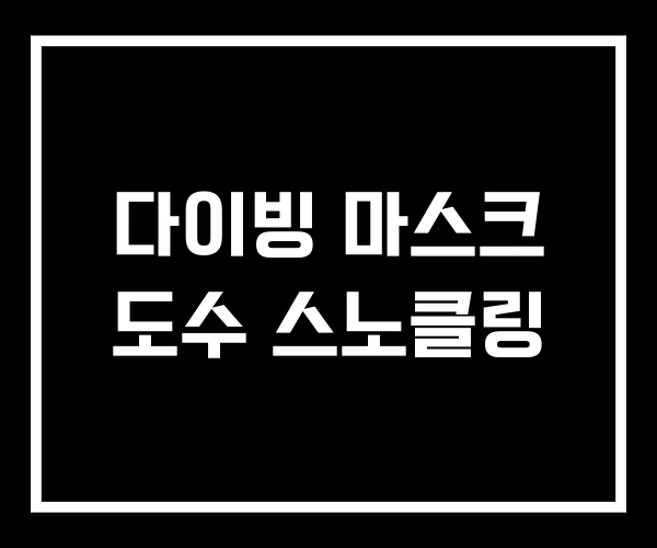다이빙 마스크 도수 스노클링