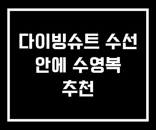 다이빙슈트 수선 안에 수영복 추천