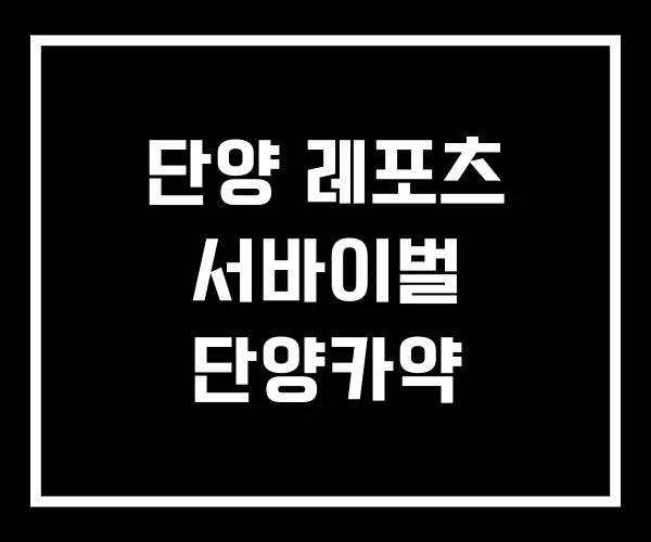 단양 레포츠 서바이벌 단양카약