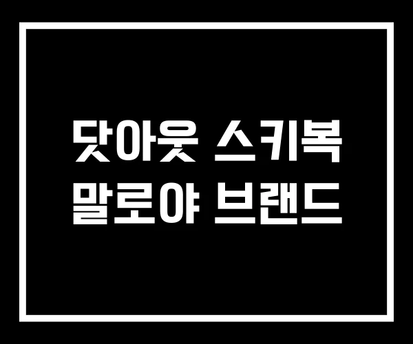 닷아웃 스키복 말로야 브랜드