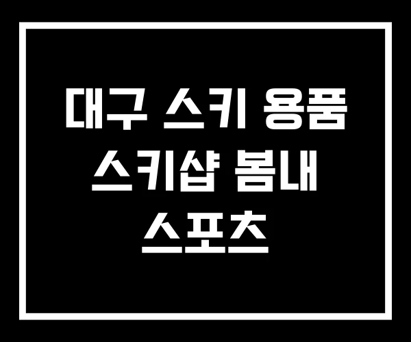 대구 스키 용품 스키샵 봄내 스포츠