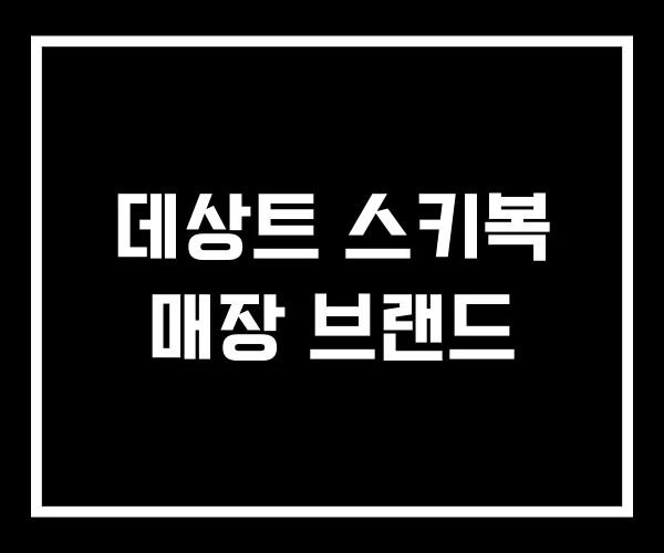 데상트 스키복 매장 브랜드