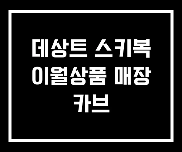 데상트 스키복 이월상품 매장 카브